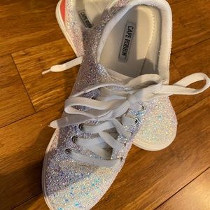 Cape Robbin white pixie dust glitter women’s shoes